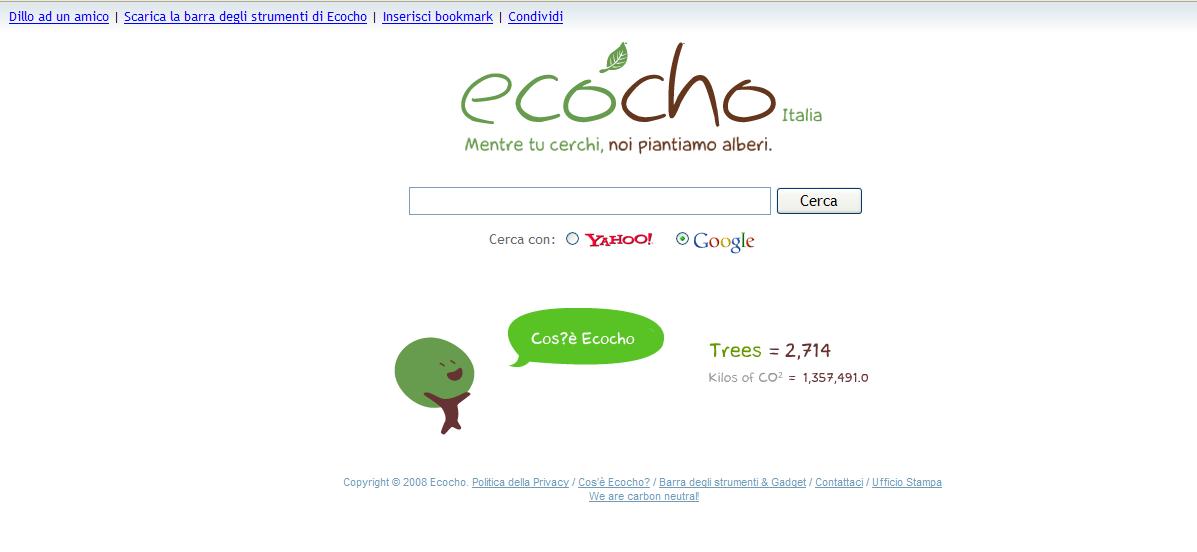 Ecocho: il motore di ricerca che pensa alla natura